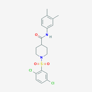 molecular formula C20H22Cl2N2O3S B7479961 1-(2,5-dichlorophenyl)sulfonyl-N-(3,4-dimethylphenyl)piperidine-4-carboxamide 