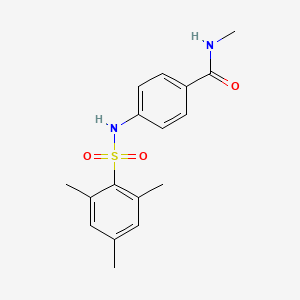 molecular formula C17H20N2O3S B7479983 N-methyl-4-[(2,4,6-trimethylphenyl)sulfonylamino]benzamide 
