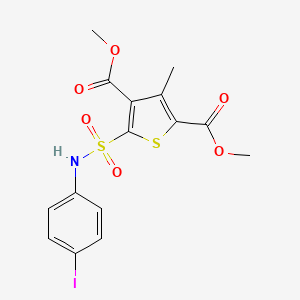 molecular formula C15H14INO6S2 B7479991 Dimethyl 5-[(4-iodophenyl)sulfamoyl]-3-methylthiophene-2,4-dicarboxylate 