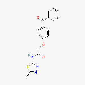 molecular formula C18H15N3O3S B7480012 2-(4-benzoylphenoxy)-N-(5-methyl-1,3,4-thiadiazol-2-yl)acetamide 