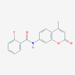 2-fluoro-N-(4-methyl-2-oxochromen-7-yl)benzamide