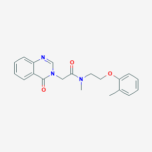molecular formula C20H21N3O3 B7480055 N-methyl-N-[2-(2-methylphenoxy)ethyl]-2-(4-oxoquinazolin-3-yl)acetamide 
