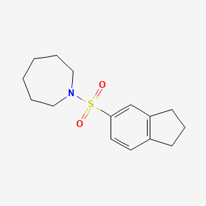 molecular formula C15H21NO2S B7480061 1-(2,3-dihydro-1H-inden-5-ylsulfonyl)azepane 