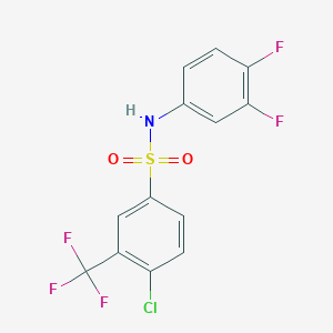 molecular formula C13H7ClF5NO2S B7480071 4-chloro-N-(3,4-difluorophenyl)-3-(trifluoromethyl)benzenesulfonamide 