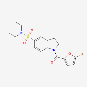molecular formula C17H19BrN2O4S B7480083 1-(5-bromofuran-2-carbonyl)-N,N-diethyl-2,3-dihydroindole-5-sulfonamide 