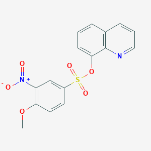 molecular formula C16H12N2O6S B7480096 Quinolin-8-yl 4-methoxy-3-nitrobenzenesulfonate 