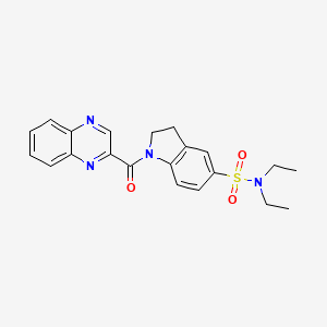 molecular formula C21H22N4O3S B7480106 N,N-diethyl-1-(quinoxaline-2-carbonyl)-2,3-dihydroindole-5-sulfonamide 