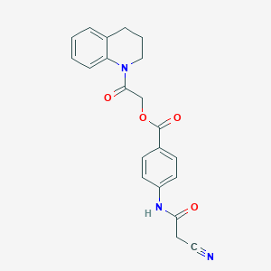 molecular formula C21H19N3O4 B7480116 [2-(3,4-dihydro-2H-quinolin-1-yl)-2-oxoethyl] 4-[(2-cyanoacetyl)amino]benzoate 