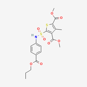 molecular formula C19H21NO8S2 B7480164 Dimethyl 3-methyl-5-[(4-propoxycarbonylphenyl)sulfamoyl]thiophene-2,4-dicarboxylate 