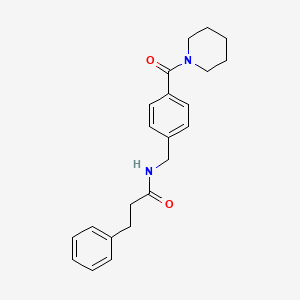 3-phenyl-N-[[4-(piperidine-1-carbonyl)phenyl]methyl]propanamide