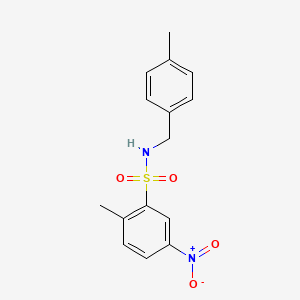 molecular formula C15H16N2O4S B7480172 2-methyl-N-[(4-methylphenyl)methyl]-5-nitrobenzene-1-sulfonamide 