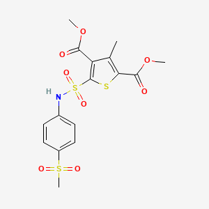 molecular formula C16H17NO8S3 B7480178 Dimethyl 3-methyl-5-[(4-methylsulfonylphenyl)sulfamoyl]thiophene-2,4-dicarboxylate 