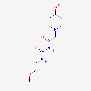 molecular formula C11H21N3O4 B7480182 2-(4-hydroxypiperidin-1-yl)-N-(2-methoxyethylcarbamoyl)acetamide 