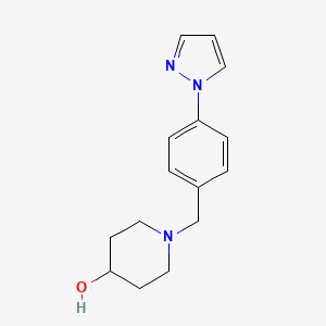 molecular formula C15H19N3O B7480204 1-[(4-Pyrazol-1-ylphenyl)methyl]piperidin-4-ol 