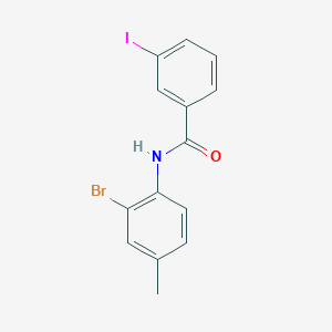 molecular formula C14H11BrINO B7480227 N-(2-bromo-4-methylphenyl)-3-iodobenzamide 