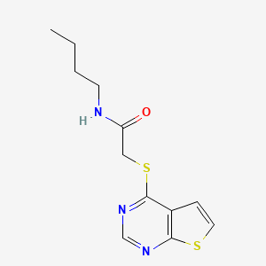 molecular formula C12H15N3OS2 B7480235 N-butyl-2-thieno[2,3-d]pyrimidin-4-ylsulfanylacetamide 