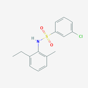molecular formula C15H16ClNO2S B7480243 3-chloro-N-(2-ethyl-6-methylphenyl)benzenesulfonamide 