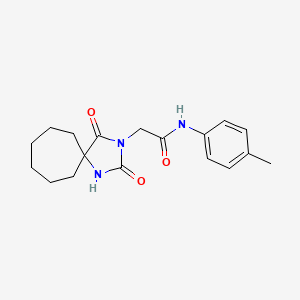 molecular formula C18H23N3O3 B7480261 2-(2,4-dioxo-1,3-diazaspiro[4.6]undecan-3-yl)-N-(4-methylphenyl)acetamide 