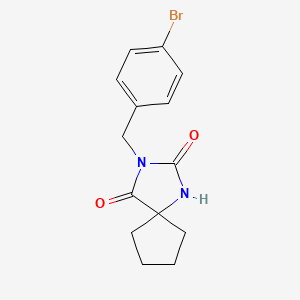 molecular formula C14H15BrN2O2 B7480288 3-[(4-Bromophenyl)methyl]-1,3-diazaspiro[4.4]nonane-2,4-dione 