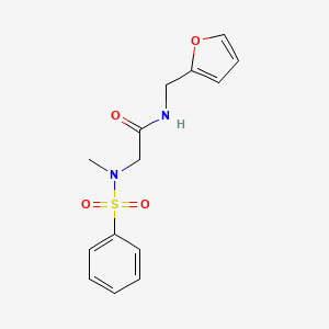 molecular formula C14H16N2O4S B7480295 2-[benzenesulfonyl(methyl)amino]-N-(furan-2-ylmethyl)acetamide 