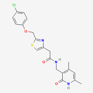 2-[2-[(4-chlorophenoxy)methyl]-1,3-thiazol-4-yl]-N-[(4,6-dimethyl-2-oxo-1H-pyridin-3-yl)methyl]acetamide