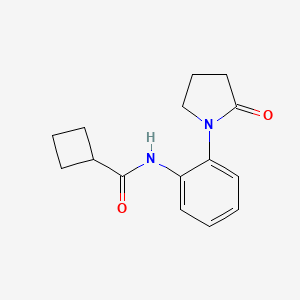 molecular formula C15H18N2O2 B7480322 N-[2-(2-oxopyrrolidin-1-yl)phenyl]cyclobutanecarboxamide 