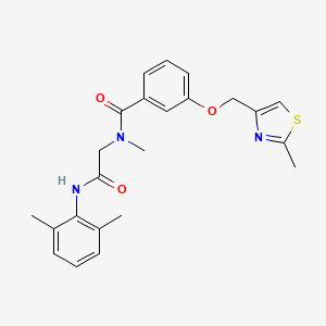 molecular formula C23H25N3O3S B7480350 N-[2-(2,6-dimethylanilino)-2-oxoethyl]-N-methyl-3-[(2-methyl-1,3-thiazol-4-yl)methoxy]benzamide 