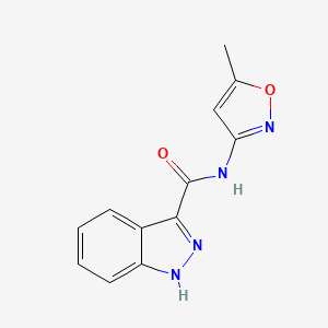 molecular formula C12H10N4O2 B7480386 N-(5-methyl-1,2-oxazol-3-yl)-1H-indazole-3-carboxamide 