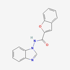 molecular formula C16H11N3O2 B7480397 N-(benzimidazol-1-yl)-1-benzofuran-2-carboxamide 