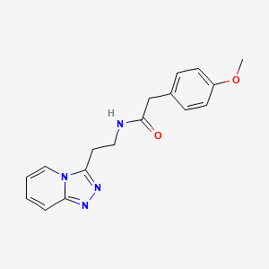 molecular formula C17H18N4O2 B7480403 2-(4-methoxyphenyl)-N-[2-([1,2,4]triazolo[4,3-a]pyridin-3-yl)ethyl]acetamide 