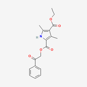 molecular formula C18H19NO5 B7480405 4-O-ethyl 2-O-phenacyl 3,5-dimethyl-1H-pyrrole-2,4-dicarboxylate 