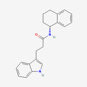 molecular formula C21H22N2O B7480408 3-(1H-indol-3-yl)-N-[(1R)-1,2,3,4-tetrahydronaphthalen-1-yl]propanamide 