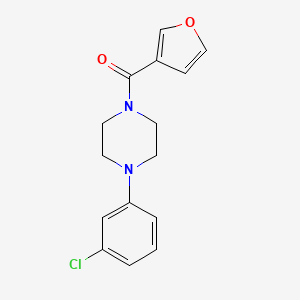 molecular formula C15H15ClN2O2 B7480410 [4-(3-Chlorophenyl)piperazin-1-yl]-(furan-3-yl)methanone 
