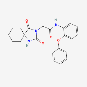 molecular formula C22H23N3O4 B7480434 2-(2,4-dioxo-1,3-diazaspiro[4.5]decan-3-yl)-N-(2-phenoxyphenyl)acetamide 