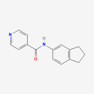 molecular formula C15H14N2O B7480440 N-(2,3-dihydro-1H-inden-5-yl)pyridine-4-carboxamide 