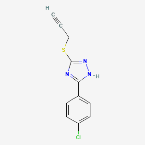 molecular formula C11H8ClN3S B7480515 3-(4-Chlorophenyl)-5-(propargylthio)-1H-1,2,4-triazole 