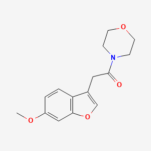 molecular formula C15H17NO4 B7480528 2-(6-Methoxy-1-benzofuran-3-yl)-1-morpholin-4-ylethanone 