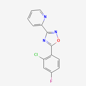 molecular formula C13H7ClFN3O B7480547 5-(2-Chloro-4-fluorophenyl)-3-pyridin-2-yl-1,2,4-oxadiazole 