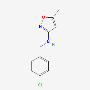 molecular formula C11H11ClN2O B7480554 N-[(4-chlorophenyl)methyl]-5-methyl-1,2-oxazol-3-amine 