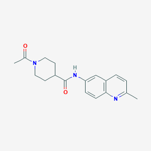 molecular formula C18H21N3O2 B7480567 1-acetyl-N-(2-methylquinolin-6-yl)piperidine-4-carboxamide 