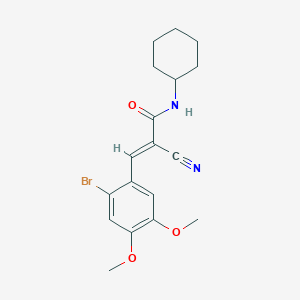 molecular formula C18H21BrN2O3 B7480601 3-(2-bromo-4,5-dimethoxyphenyl)-2-cyano-N-cyclohexylprop-2-enamide 