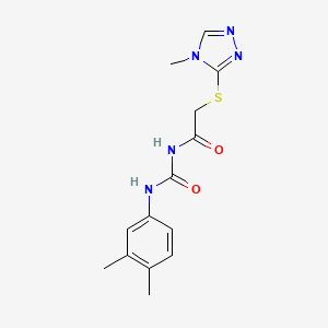 molecular formula C14H17N5O2S B7480618 N-[(3,4-dimethylphenyl)carbamoyl]-2-[(4-methyl-1,2,4-triazol-3-yl)sulfanyl]acetamide 
