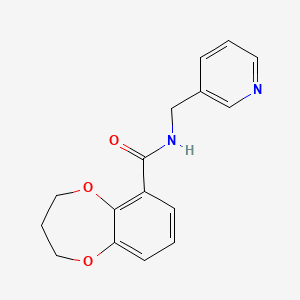 molecular formula C16H16N2O3 B7480620 N-(pyridin-3-ylmethyl)-3,4-dihydro-2H-1,5-benzodioxepine-6-carboxamide 