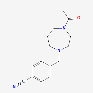 molecular formula C15H19N3O B7480622 4-[(4-Acetyl-1,4-diazepan-1-yl)methyl]benzonitrile 