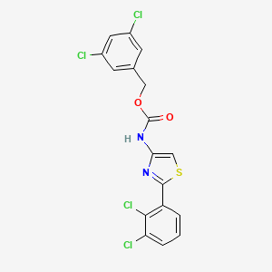 molecular formula C17H10Cl4N2O2S B7480628 (3,5-dichlorophenyl)methyl N-[2-(2,3-dichlorophenyl)-1,3-thiazol-4-yl]carbamate 
