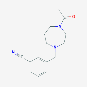 molecular formula C15H19N3O B7480633 3-[(4-Acetyl-1,4-diazepan-1-yl)methyl]benzonitrile 