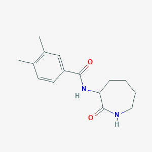 molecular formula C15H20N2O2 B7480636 3,4-dimethyl-N-(2-oxo-3-azepanyl)benzamide 