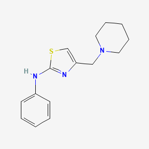 molecular formula C15H19N3S B7480652 N-phenyl-4-(piperidin-1-ylmethyl)-1,3-thiazol-2-amine 