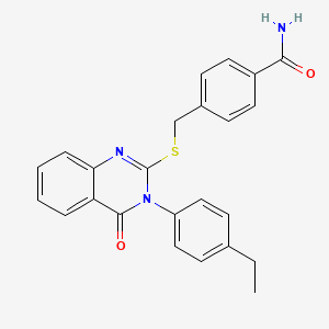 molecular formula C24H21N3O2S B7480663 4-[[3-(4-Ethylphenyl)-4-oxoquinazolin-2-yl]sulfanylmethyl]benzamide 