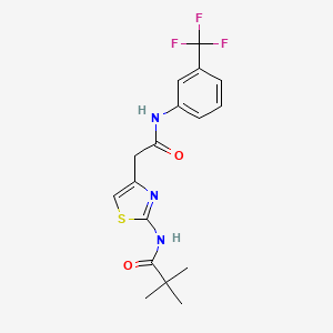 molecular formula C17H18F3N3O2S B7480670 2-(Trimethylacetamido)-4-(3-trifluoromethylphenylcarbamoylmethyl)thiazole 